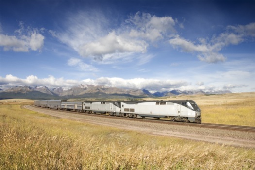 Land Use: A train running through a field